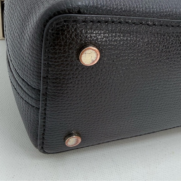 Kate Spade New York Saffiano Leather Small Satchel Black Top Handle Crossbody - Picture 11 of 15